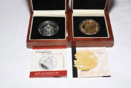 2010 Vivat Regina HRH silver proof birthday crown and a 2009 St.