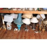 Collection of table lamps.