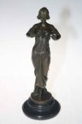 Bronze girl figure in Art Nouveau taste, 33cm.