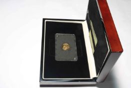 Cased The London Mint The Queen Elizabeth II 90th Birthday IOM 1/10oz Gold Angel 24 carat gold