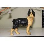 Cast iron model Boston Terrier dog, 25cm high.