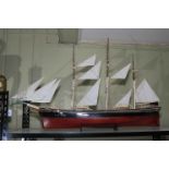 Model ship of Cutty Sark, 108cm length.