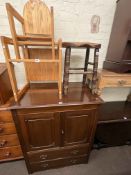 Early 20th Century walnut two drawer gents wardrobe,