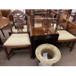 Georgian mahogany drop leaf dining table,