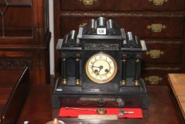 Victorian slate mantel clock.