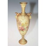 Large Royal Worcester vase, shape no 1410, 39cm.