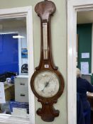 19th Century mahogany banjo barometer.