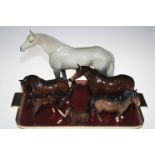 Collection of six Beswick horses including large dapple grey.