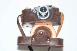 Leica IIIf rangefinder camera, serial no 694021, with Elmar 5cm 1:3.5 lens.