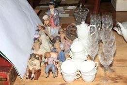 Collection of eight Lladro figurines including 2332, 2389, 2322, 2321 etc, Wedgwood Country Ware,