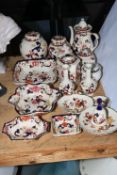 Collection of Masons Mandalay porcelain including teapot, ginger jars, etc, seventeen pieces.