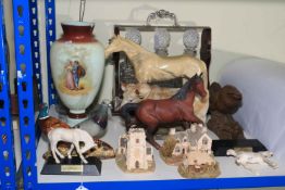 Tantalus, oil lamp, Beswick figurines, Lilliput Lane cottages, etc.