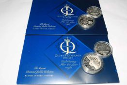 Two 'The Queen's Diamond Jubilee' silver proof coin covers, VE Day St.