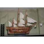 Model sailing ship, 94cm length.