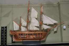 Model sailing ship, 94cm length.