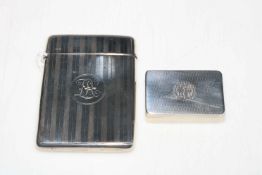 Chester hallmarked silver card case, 1911, and vesta box 1920 (2).