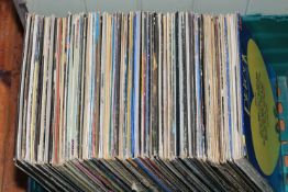 Large collection of LP records.