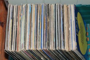 Large collection of LP records.