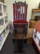 Oak turned leg drop leaf table and oak bobbin leg chair.