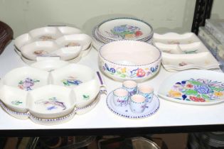 Collection of Poole pottery.