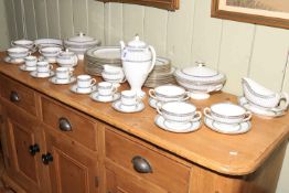 Wedgwood Colonnade porcelain table service including tureens, teapot, approximately 63 pieces.