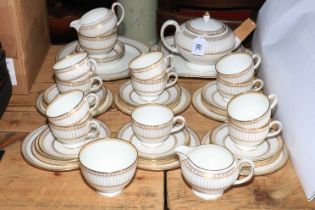 Wedgwood Colonnade W4339 gold and white table service including teapot, milk jugs etc,