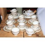 Wedgwood Colonnade W4339 gold and white table service including teapot, milk jugs etc,