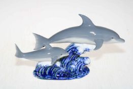 Lladro Dolphins Swimming Lesson, 6470, 27.5cm length.