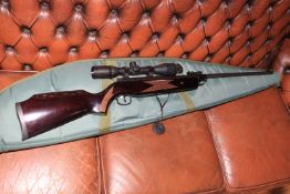 SMK air rifle .22 with scope and canvas carry case.