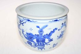 Antique Chinese blue and white jar decorated with dragon, vase, foliage and insects, 22.