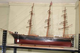 Vintage clipper boat, 140cm length.