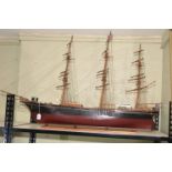 Vintage clipper boat, 140cm length.