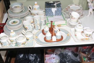 Collection of Villeroy & Boch porcelain including basket pattern.