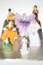 Seven Royal Doulton ladies including Isadora, The Bride, Coralie and Stephanie.