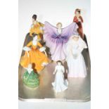 Seven Royal Doulton ladies including Isadora, The Bride, Coralie and Stephanie.