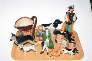 Royal Doulton Cavalier and Gentleman of Williamsburg, four various Doulton character jugs,