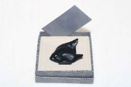 Lalique noir fish, boxed, 51cm high.