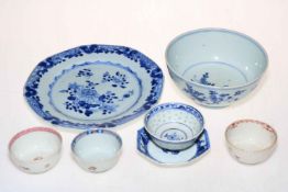 Collection of Chinese porcelain, four tea bowls, saucer, plate and bowl (7).