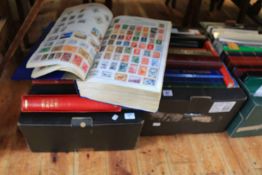 A good collection of stamps, empty albums, FDCs,