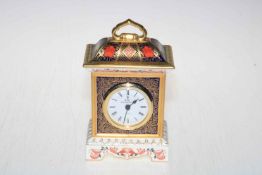 Royal Crown Derby 'Old Imari' mantel clock, 18cm.