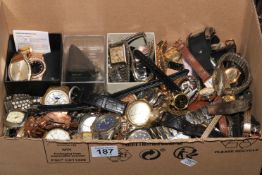 Box of wristwatches.