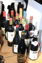 Fourteen bottles of wine and spirits including Chateauneuf Du Pape, Marques De Berfo,