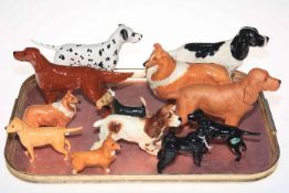 Twelve Beswick dogs including Lochinvar of Lady park, Dalmatian, Setter, Poodle, etc.