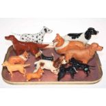 Twelve Beswick dogs including Lochinvar of Lady park, Dalmatian, Setter, Poodle, etc.