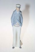 Tall Lladro Sailor with pipe, 37.5cm.