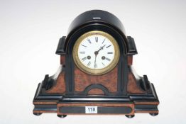 Victorian arch top mantel clock with numeral dial.