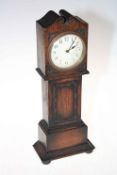 Oak miniature longcase clock, 38cm.