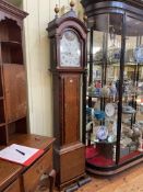 Wreghit Patrington oak cased longcase clock with painted dial.