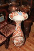 Large Oriental vase/stick stand, Carnival glass pedestal bowl,