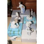 Three Lladro figures, Polar Bears, Geese, etc.